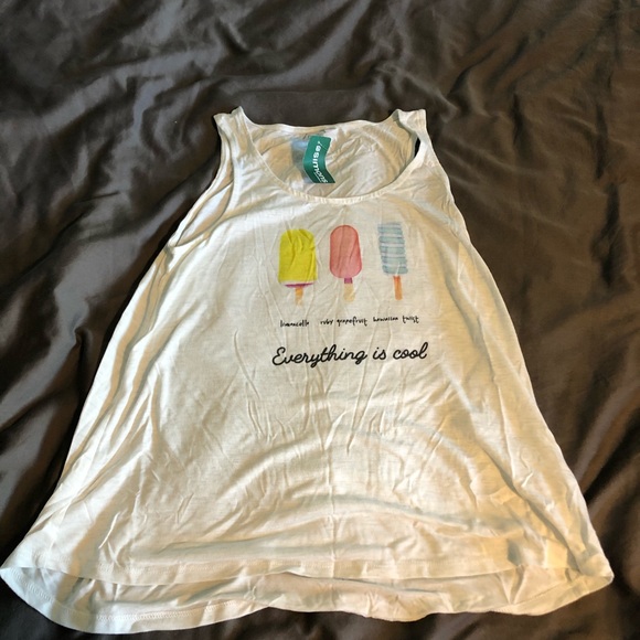 Size XS white tank top with popsicles from the brand Simons. - Picture 1 of 4